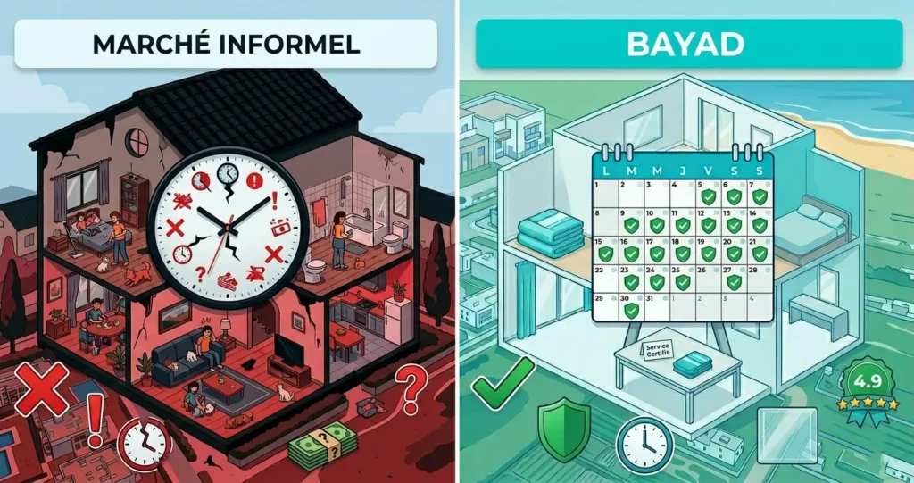 Comparaison entre marché informel et service Bayad.