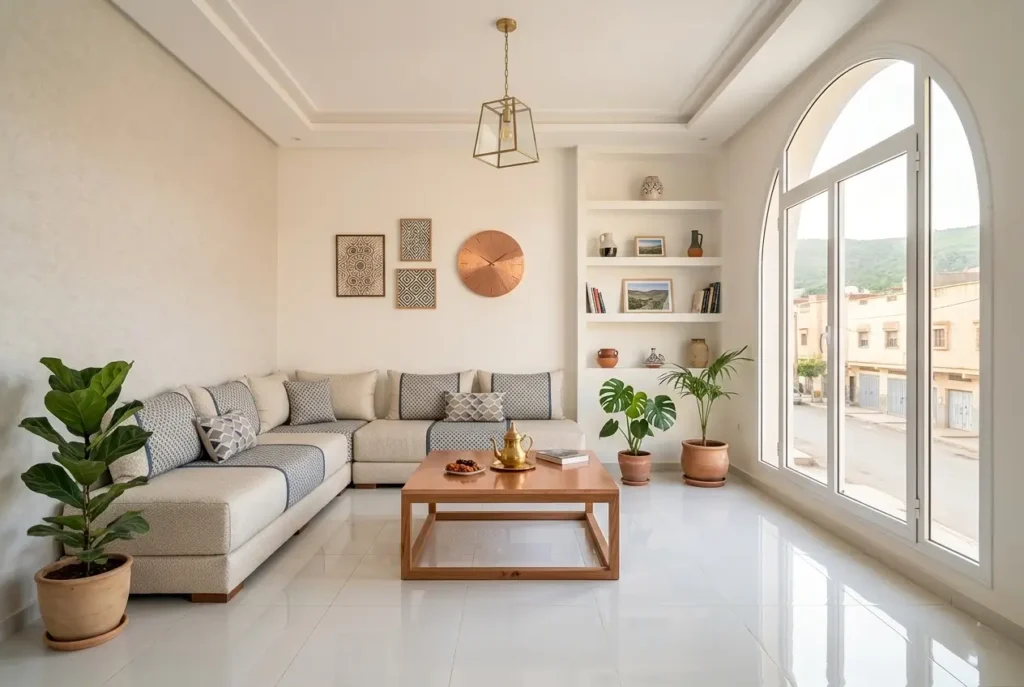 Intérieur d'appartement propre à Berkane après service de ménage Bayad