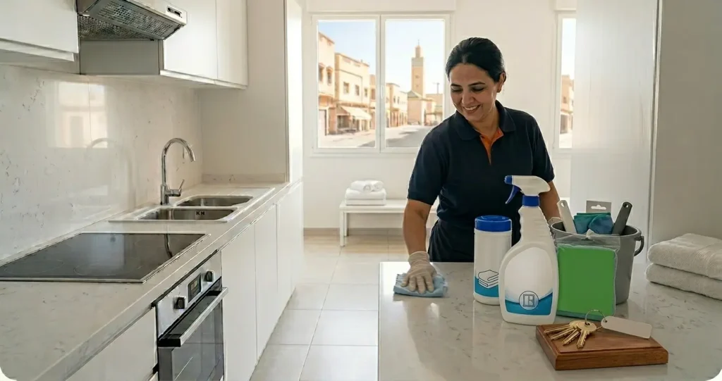 Nettoyage de cuisine par intervenante Bayad