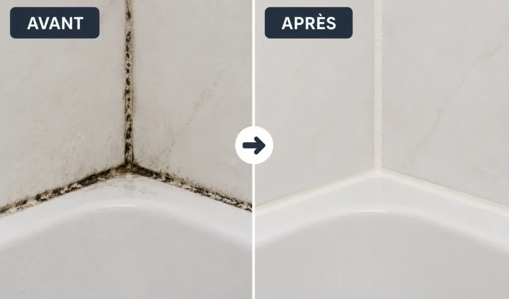 Joint moisi avant/après.